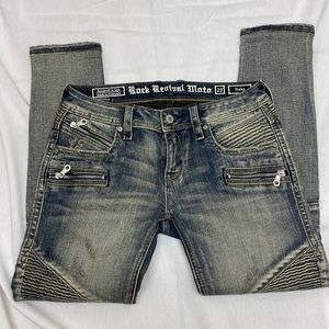 Rock Revival Gray Distressed Jeans